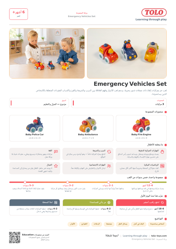 ورقة المجموعة · Emergency Vehicles مجموعة