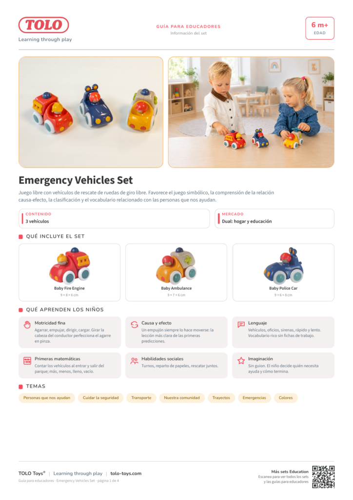 Guía para educadores · Emergency Vehicles Set