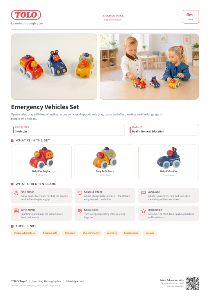 Teacher pack · Emergency Vehicles Set