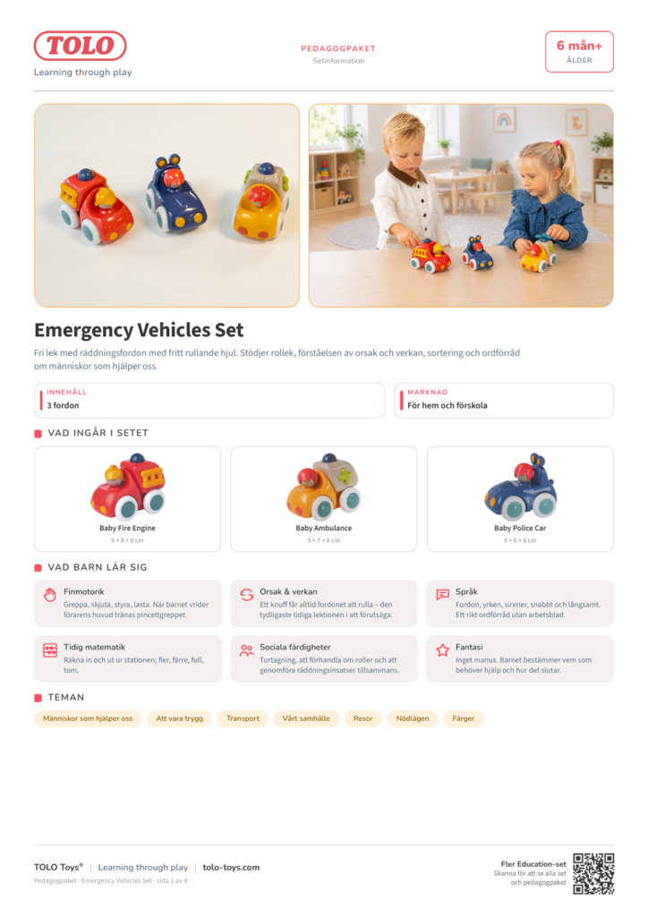 Pedagogpaket · Emergency Vehicles Set