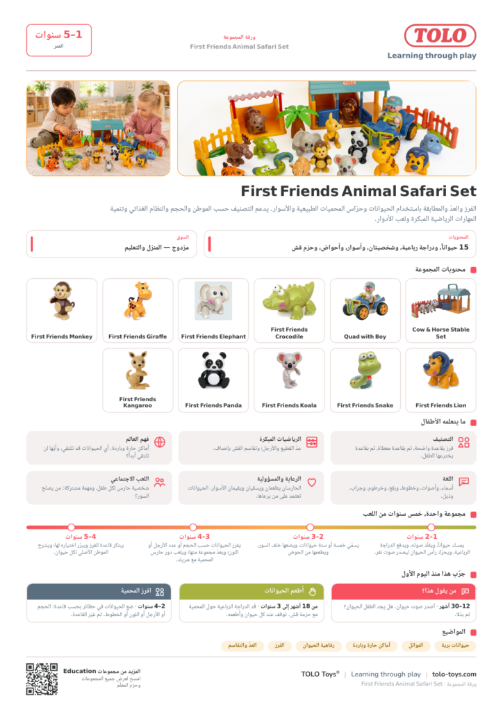 ورقة المجموعة · First Friends Animal Safari مجموعة