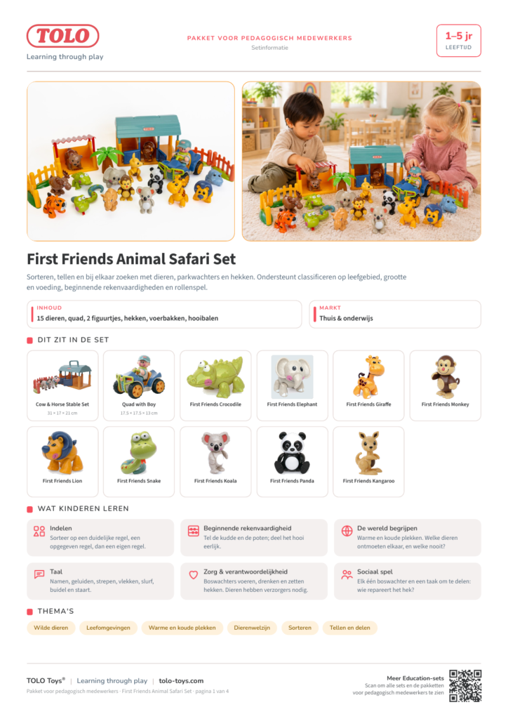 Pakket voor pedagogisch medewerkers · First Friends Animal Safari Set