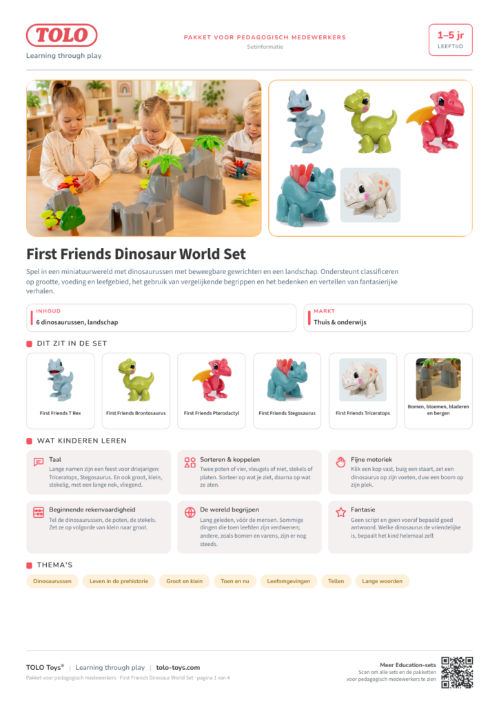 Pakket voor pedagogisch medewerkers · First Friends Dinosaur World Set