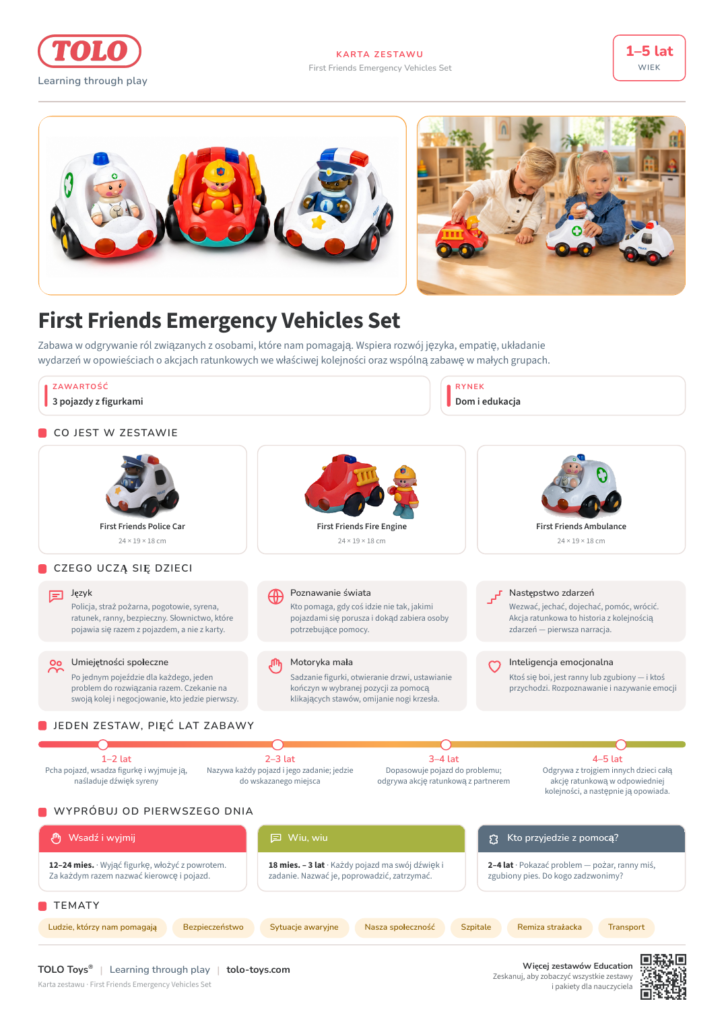 Karta zestawu · First Friends Emergency Vehicles Zestaw