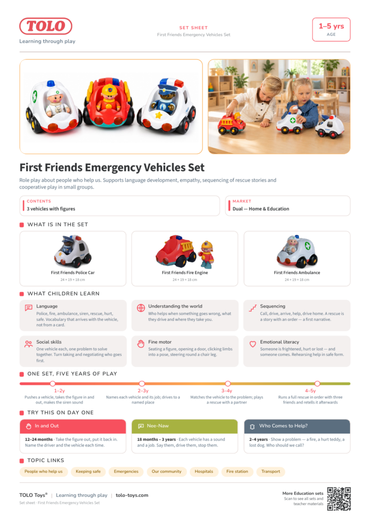 Set sheet · First Friends Emergency Vehicles Set