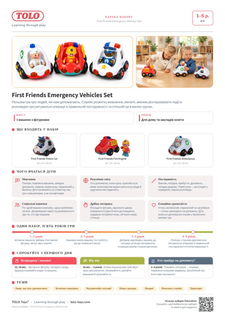 Картка набору · First Friends Emergency Vehicles Набір