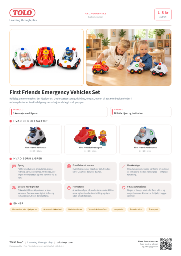 Pædagogpakke · First Friends Emergency Vehicles Sæt