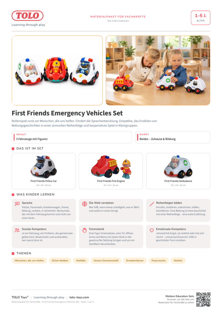 Materialpaket für Fachkräfte · First Friends Emergency Vehicles Set