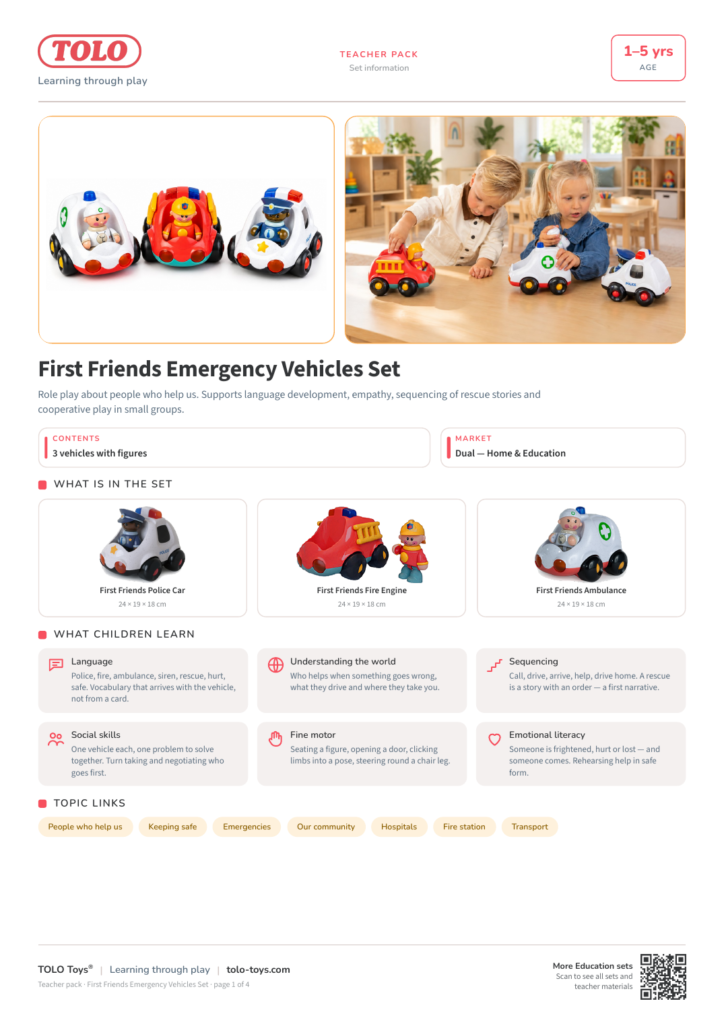 Teacher pack · First Friends Emergency Vehicles Set