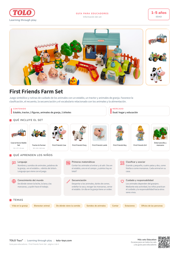 Guía para educadores · First Friends Farm Set