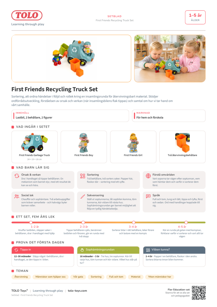 Setblad · First Friends Recycling Truck Set