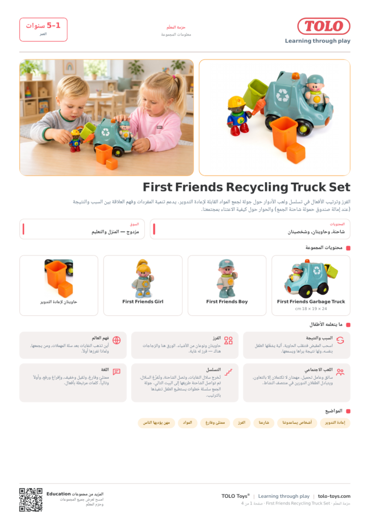 حزمة المعلّم · First Friends Recycling Truck مجموعة