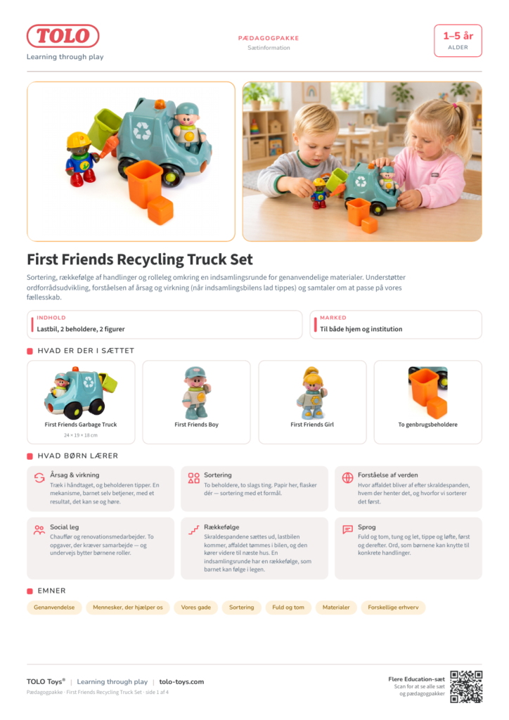 Pædagogpakke · First Friends Recycling Truck Sæt