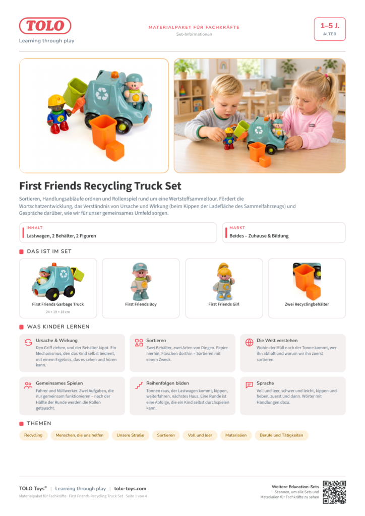 Materialpaket für Fachkräfte · First Friends Recycling Truck Set