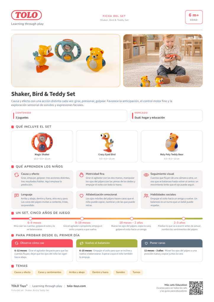 Ficha del set · Shaker, Bird & Teddy Set