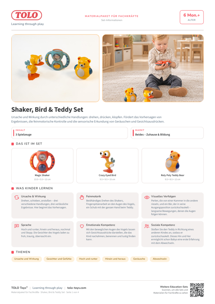 Materialpaket für Fachkräfte · Shaker, Bird & Teddy Set
