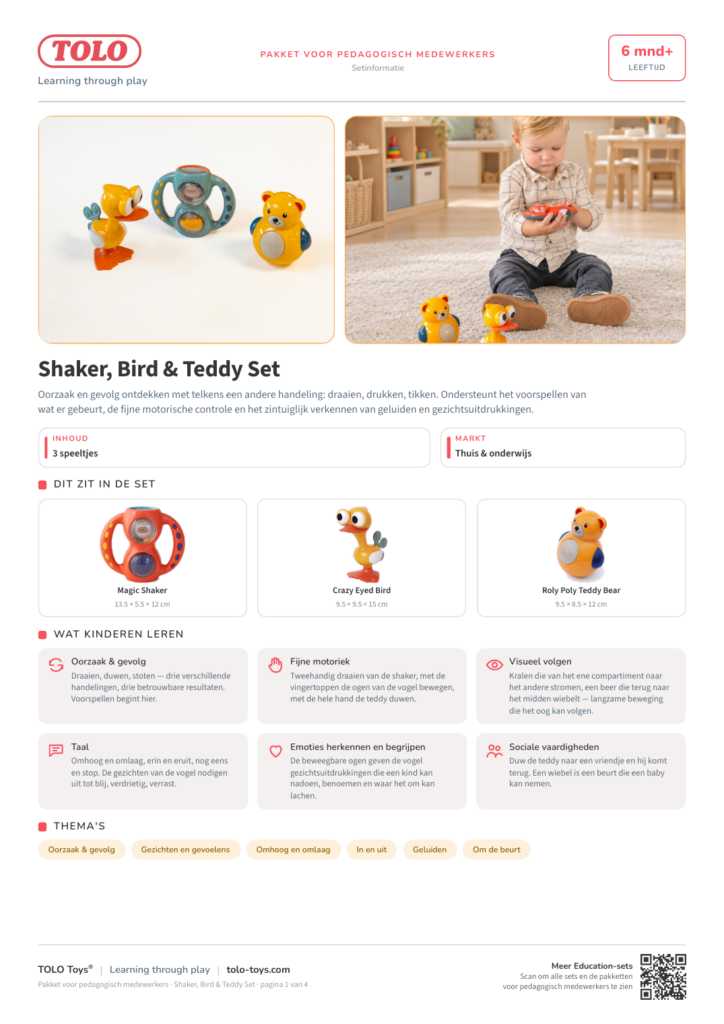 Pakket voor pedagogisch medewerkers · Shaker, Bird & Teddy Set