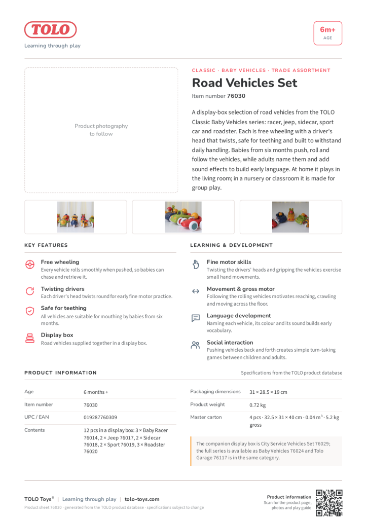 Fiche produit · Road Vehicles Set