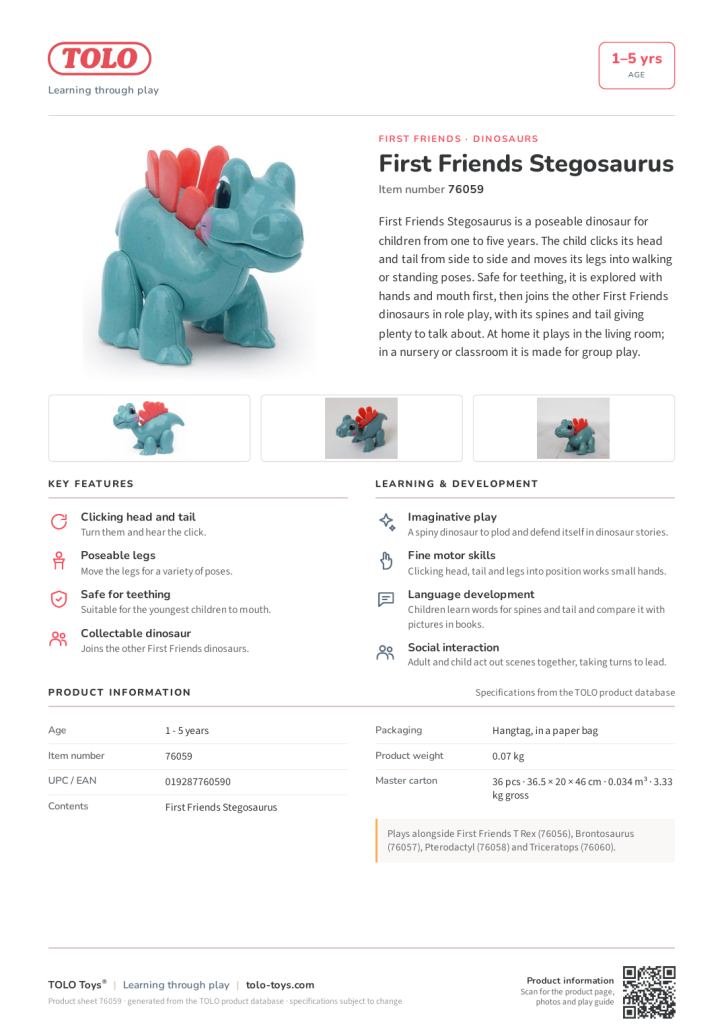 Product sheet · Stegosaurus