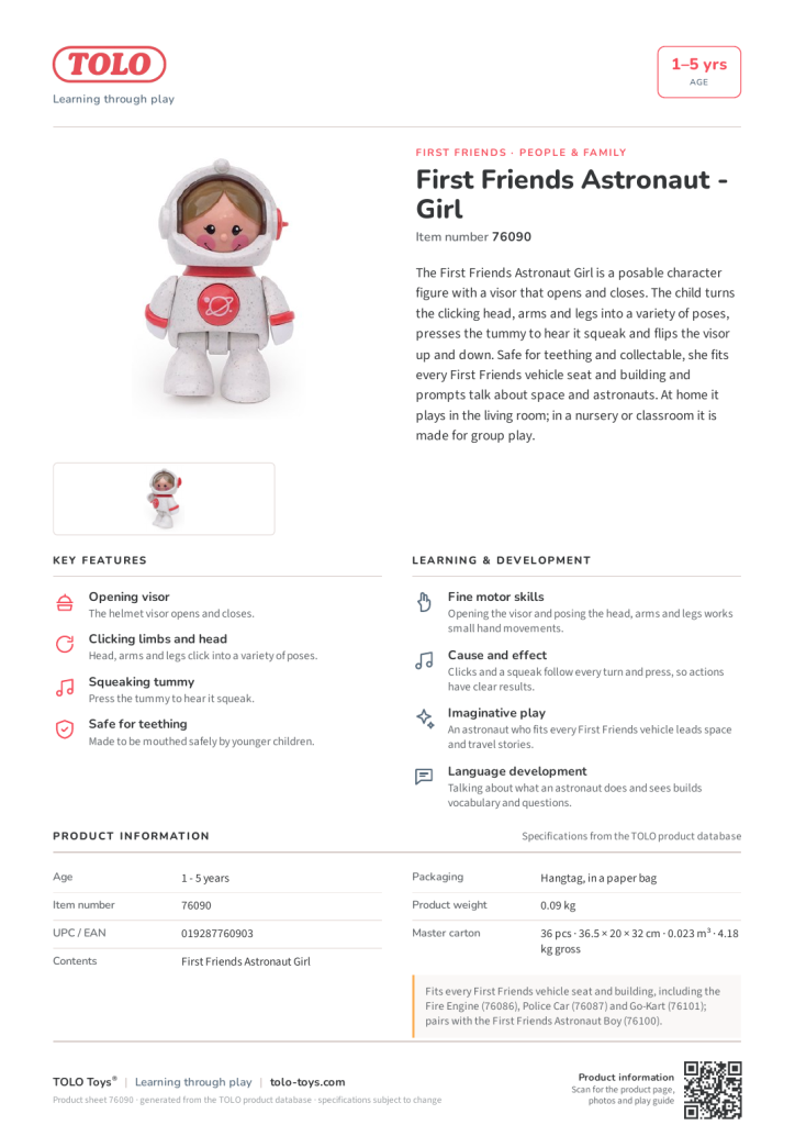 Ficha de producto · Astronaut - Girl