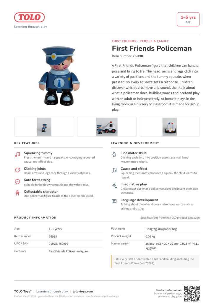 Product sheet · Policeman