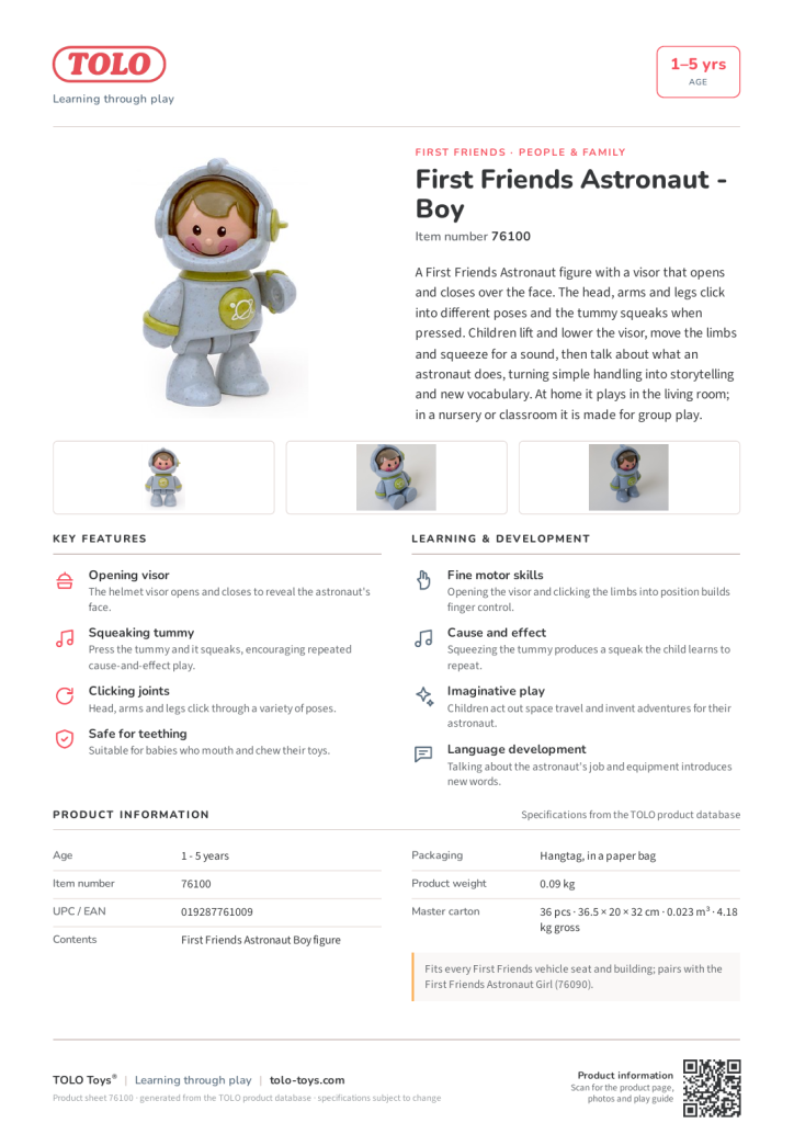 Product sheet · Astronaut - Boy