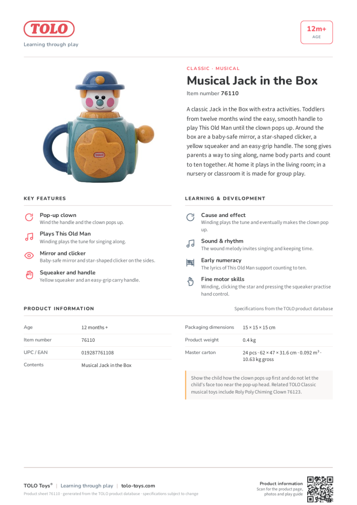 Scheda prodotto · Musical Jack in the Box