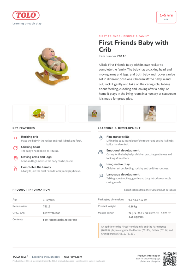 Produktblad · Baby with Crib