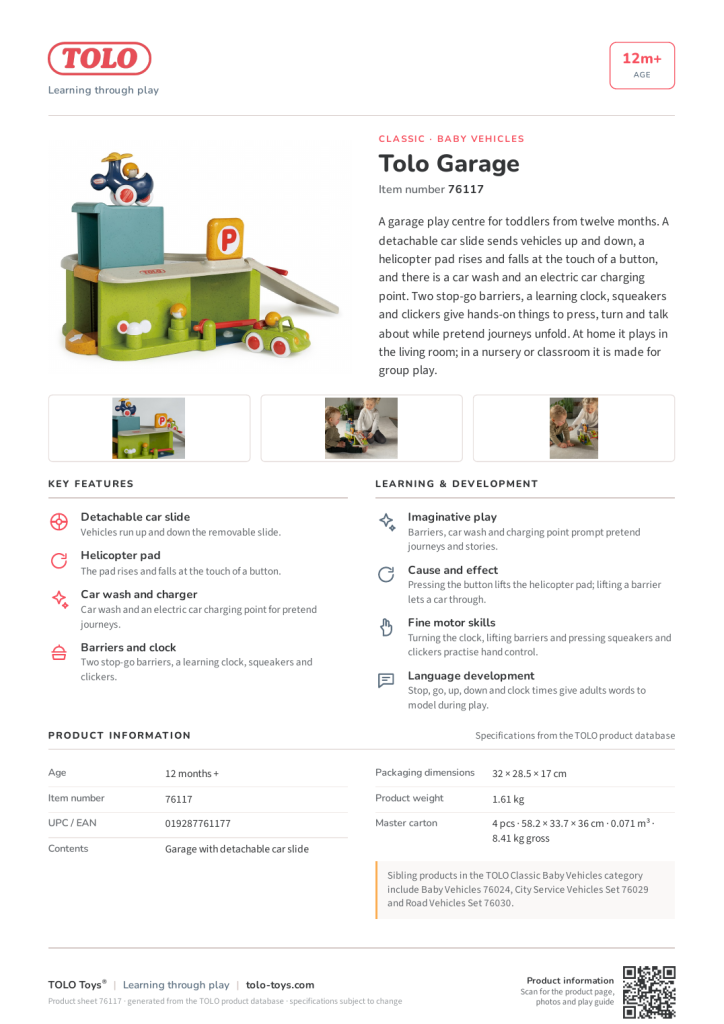 Scheda prodotto · Tolo Garage