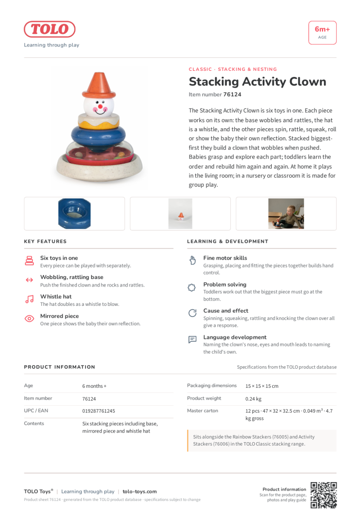 Ficha de producto · Stacking Activity Clown