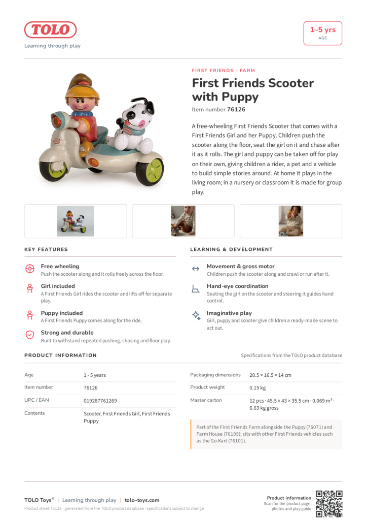 Produktblad · Scooter with Puppy